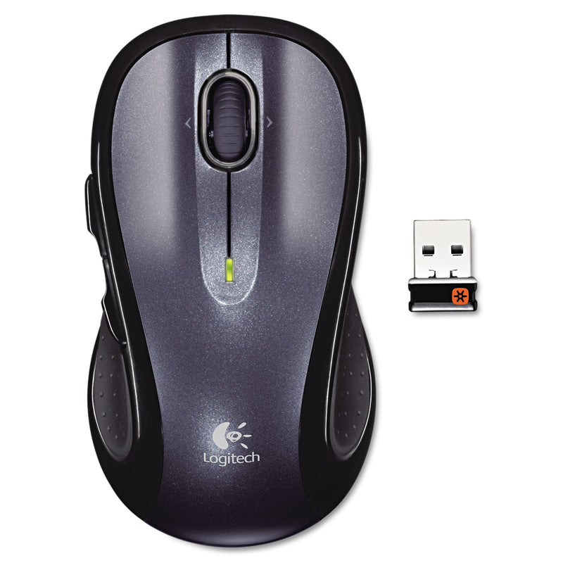 Logitech M510 Wireless Mouse, 2.4 GHz Frequency/30 ft Wireless Range, Right Hand Use, Dark Gray