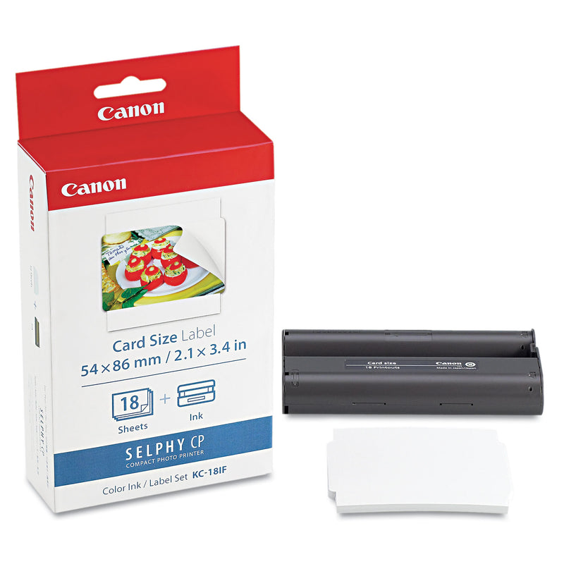 Canon 7741A001 (KC-18IF) Ink/Label Combo, Black/Tri-Color