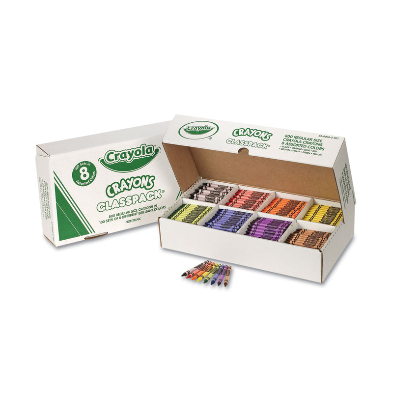 Crayola Classpack Regular Crayons, 8 Colors, 800/Box