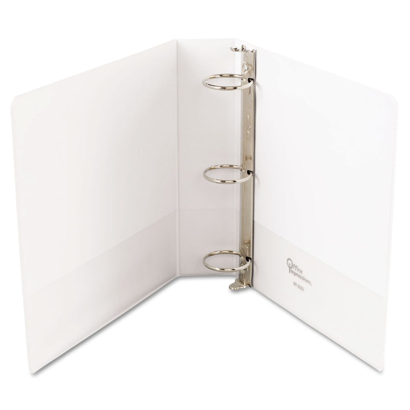 Office Impressions Economy Round Ring View Binder, 3 Rings, 2" Capacity, 11 x 8.5, White