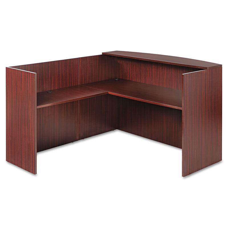 Alera Valencia Reversible Reception Return, 44.13w x 23.63d x 41.5h, Mahogany