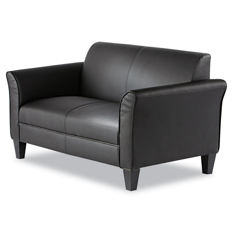 Alera Reception Lounge Furniture, Loveseat, 55.5w x 31.5d x 33.07h, Black