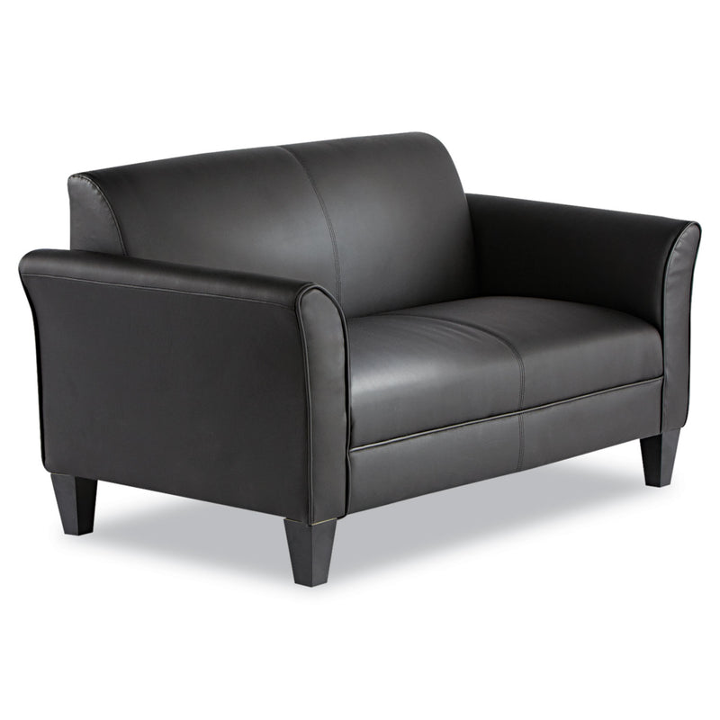 Alera Reception Lounge Furniture, Loveseat, 55.5w x 31.5d x 33.07h, Black