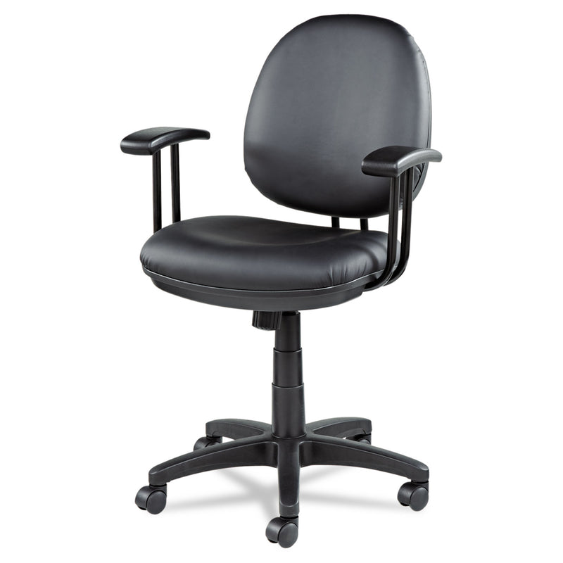 Alera Interval Series Swivel/Tilt Task Chair, Bonded Leather Seat/Back, Up to 275 lb, 18.11" to 23.22" Seat Height, Black