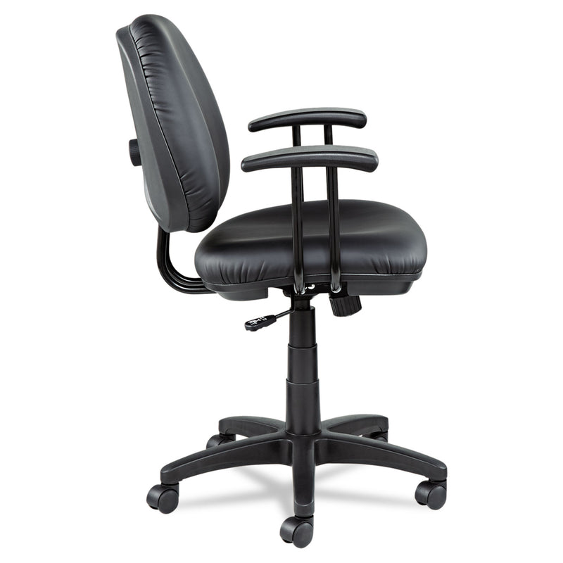 Alera Interval Series Swivel/Tilt Task Chair, Bonded Leather Seat/Back, Up to 275 lb, 18.11" to 23.22" Seat Height, Black