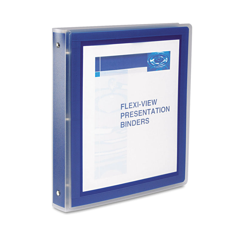 Avery Flexi-View Binder with Round Rings, 3 Rings, 1.5" Capacity, 11 x 8.5, Navy Blue