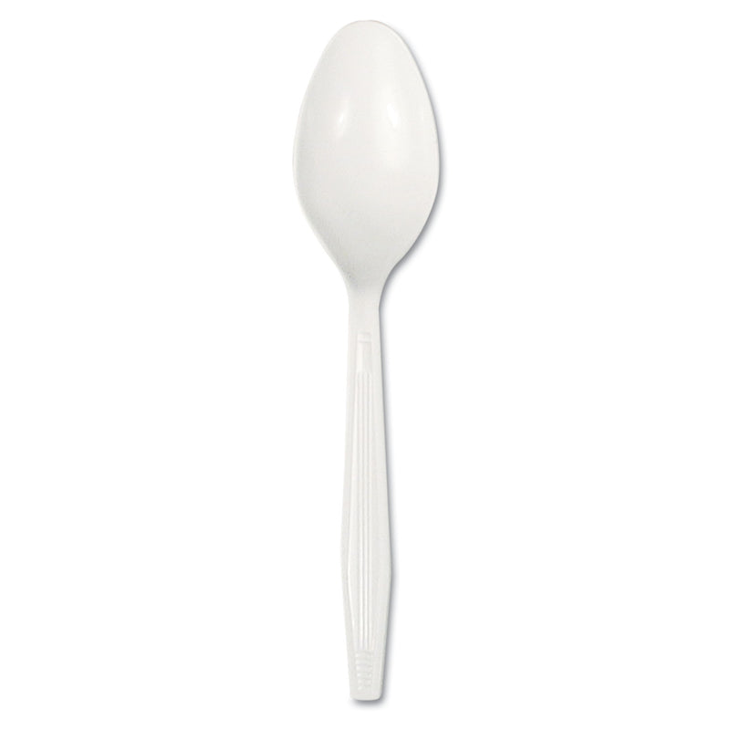 Boardwalk Mediumweight Polystyrene Cutlery, Teaspoon, White, 10 Boxes of 100/Carton