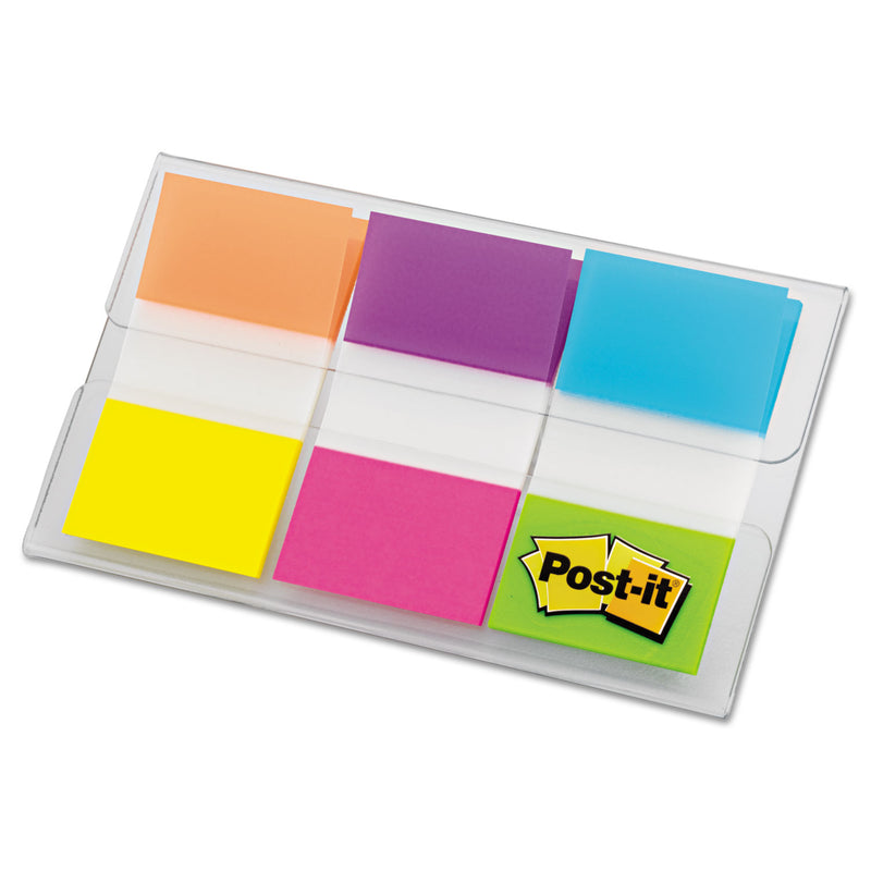 Post-it Page Flags in Portable Dispenser, Assorted Brights, 60 Flags/Pack