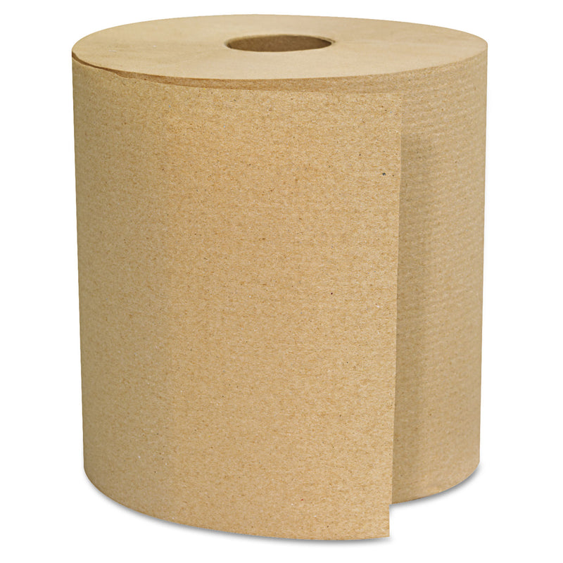 GEN Hardwound Towels, 1-Ply, 800 ft, Brown, 6 Rolls/Carton