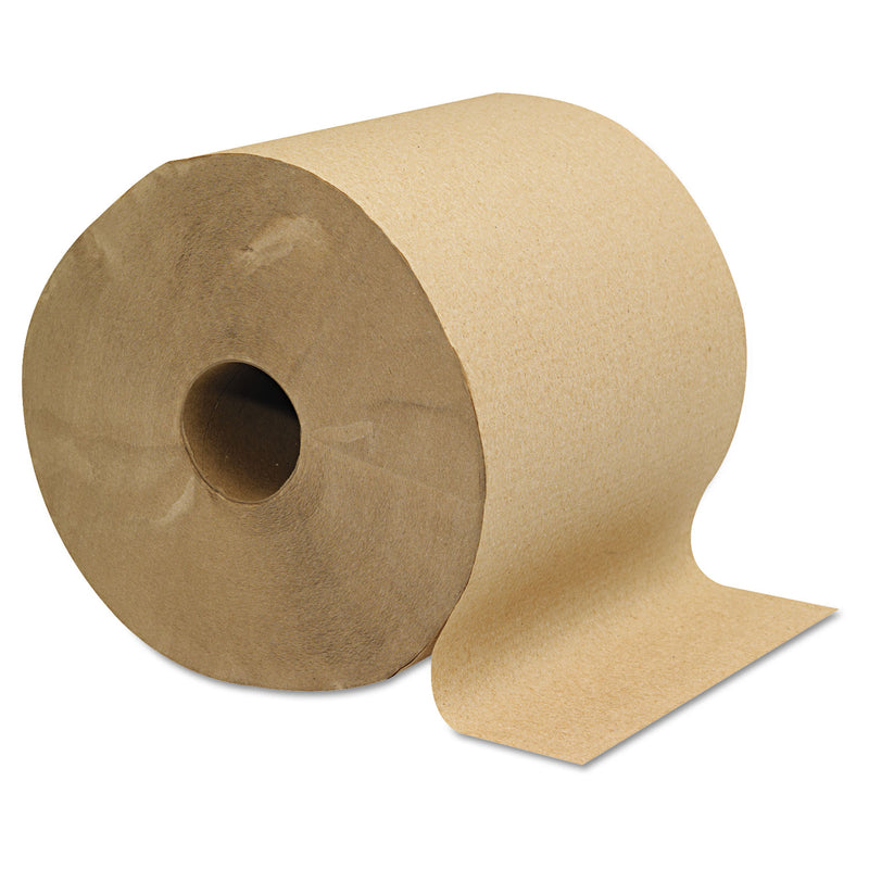 GEN Hardwound Towels, 1-Ply, 800 ft, Brown, 6 Rolls/Carton