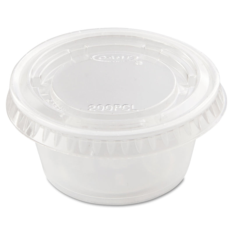 Dart Portion/Souffle Cup Lids, PET, Fits 1.5 oz to 2.5 oz Cups, Clear, 2,500/Carton