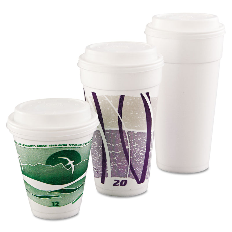 Dart Cappuccino Dome Sipper Lids, Fits 12 oz to 24 oz Cups, White, 1,000/Carton