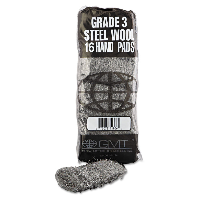 GMT Industrial-Quality Steel Wool Hand Pads,