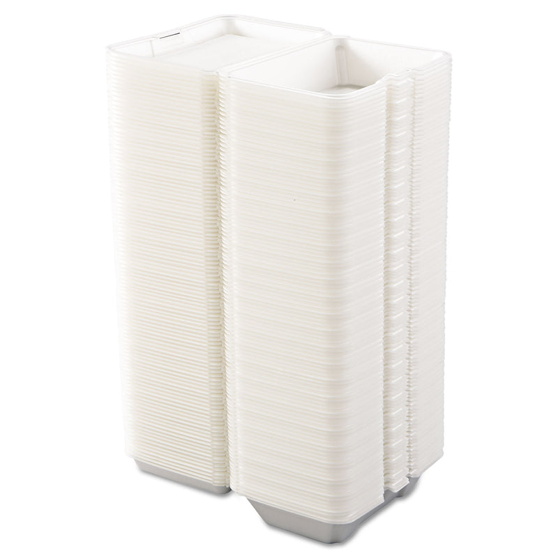 Dart Foam Hinged Lid Containers, 1-Compartment, 6.4 x 9.3 x 2.9, White, 100/Pack, 2 Packs/Carton