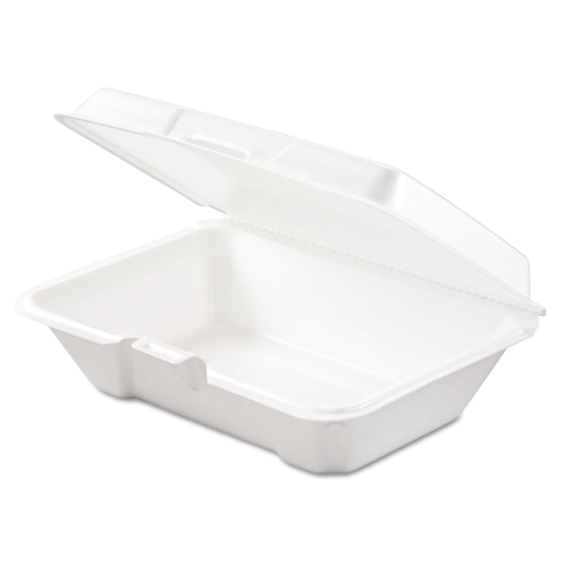 Dart Foam Hinged Lid Containers, 1-Compartment, 6.4 x 9.3 x 2.9, White, 100/Pack, 2 Packs/Carton