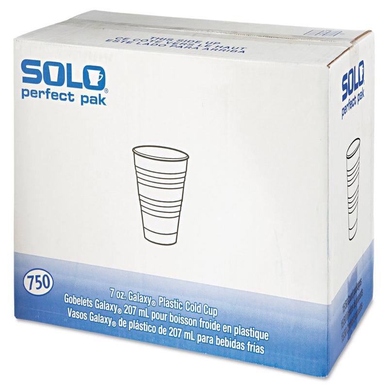 Dart High-Impact Polystyrene Cold Cups, Perfect Pak, 7 oz, Translucent, 750/Carton