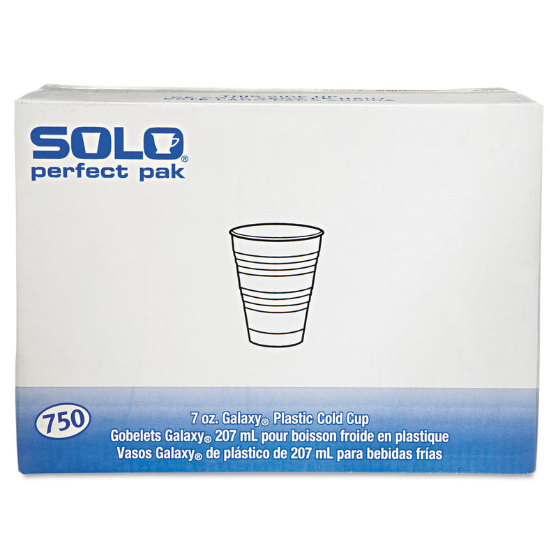 Dart High-Impact Polystyrene Cold Cups, Perfect Pak, 7 oz, Translucent, 750/Carton