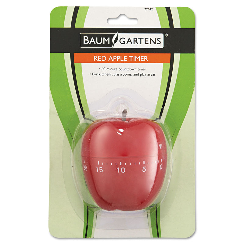 Baumgartens Shaped Timer, 4" Diameter x 4"h, Red Apple