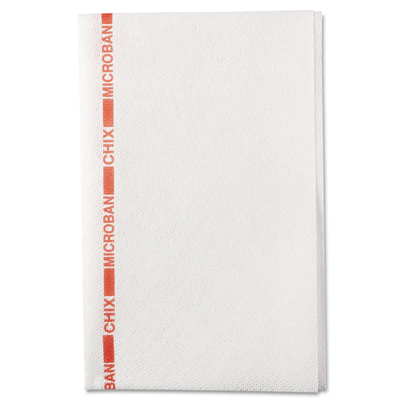 Chix Food Service Towels, Cotton, 13 x 21, White/Red, 150/Carton