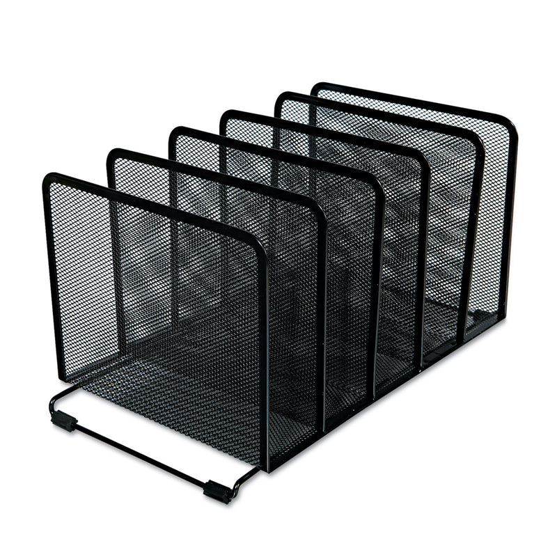 Universal Deluxe Mesh Stacking Sorter, 5 Sections, Letter to Legal Size Files, 14.63" x 8.13" x 7.5", Black