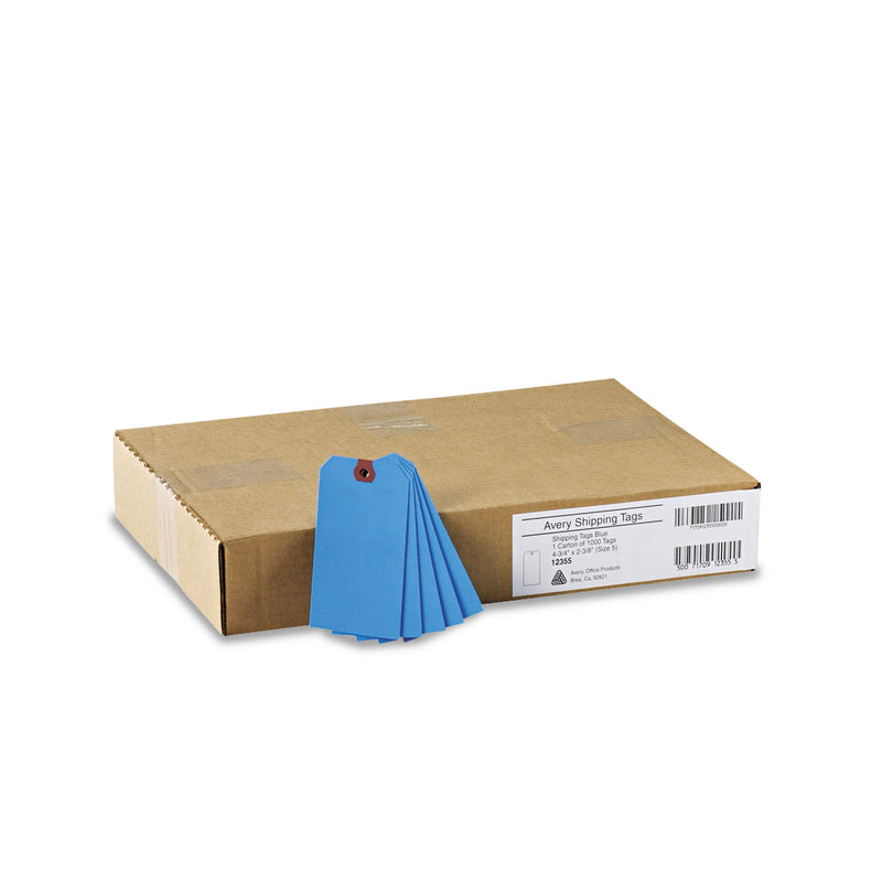 Avery Unstrung Shipping Tags, 11.5 pt Stock, 4.75 x 2.38, Blue, 1,000/Box