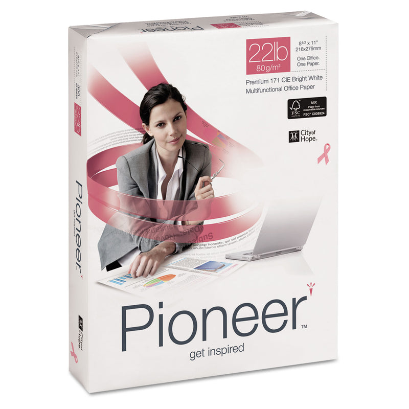 Pioneer Premium Multipurpose Paper, 99 Bright, 22 lb Bond Weight, 8.5 x 11, Bright White, 500 Sheets/Ream, 10 Reams/Carton