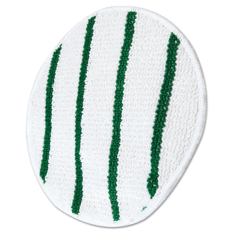 Rubbermaid Low Profile Scrub-Strip Carpet Bonnet, 17" Diameter, White/Green