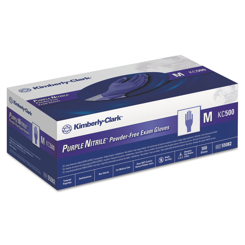 Kimtech PURPLE NITRILE Exam Gloves, 242 mm Length, Medium, Purple, 1000/Carton