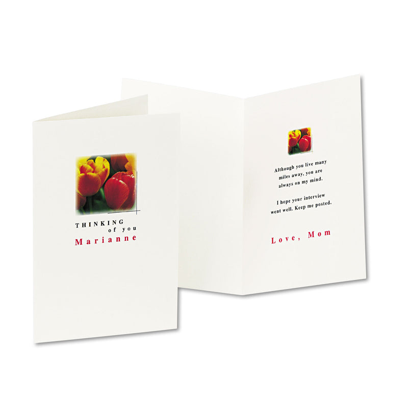 Avery Half-Fold Greeting Cards with Envelopes, Inkjet, 65 lb, 5.5 x 8.5, Textured Uncoated White, 1 Card/Sheet, 30 Sheets/Box