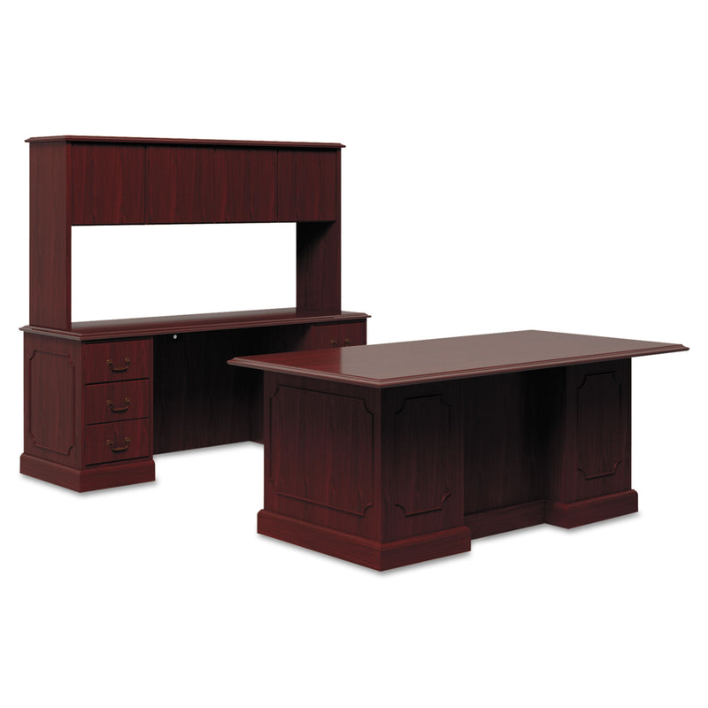 HON 94000 Series Double Pedestal Desk, 72" x 36" x 29.5", Mahogany