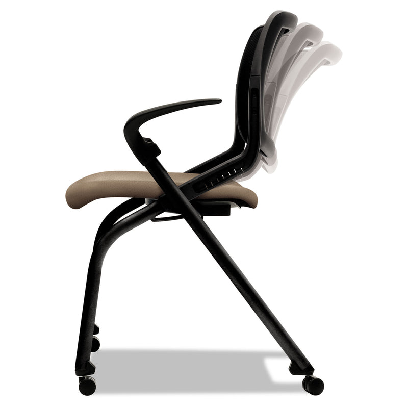 HON Motivate Nesting/Stacking Flex-Back Chair, Supports Up to 300 lb, Morel Seat, Black Back/Base