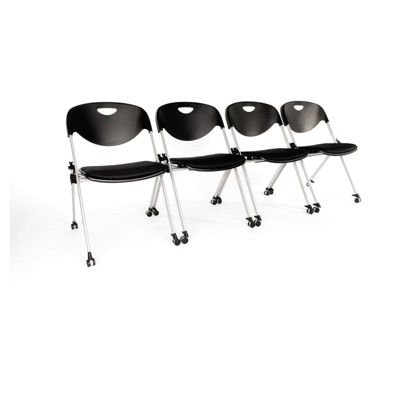 Alera SL Series Nesting Stack Chair Without Arms, Supports Up to 250 lb, Black Seat/Back, Gray Base, 2/Carton