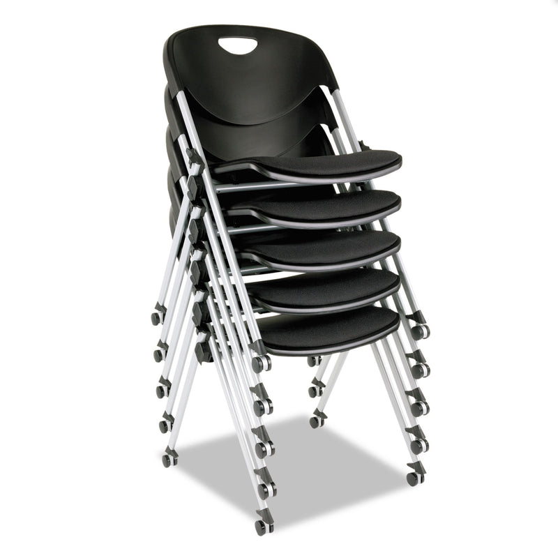 Alera SL Series Nesting Stack Chair Without Arms, Supports Up to 250 lb, Black Seat/Back, Gray Base, 2/Carton