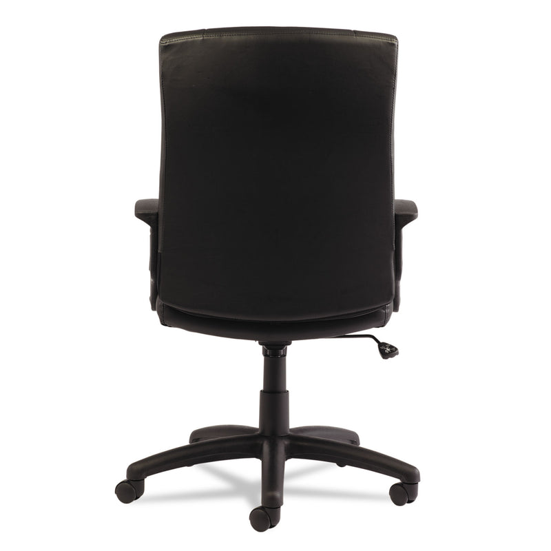 Alera YR Series Executive High-Back Swivel/Tilt Bonded Leather Chair, Supports 275 lb, 17.71" to 21.65" Seat Height, Black