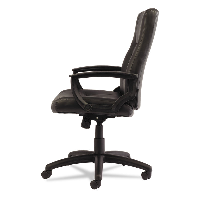 Alera YR Series Executive High-Back Swivel/Tilt Bonded Leather Chair, Supports 275 lb, 17.71" to 21.65" Seat Height, Black