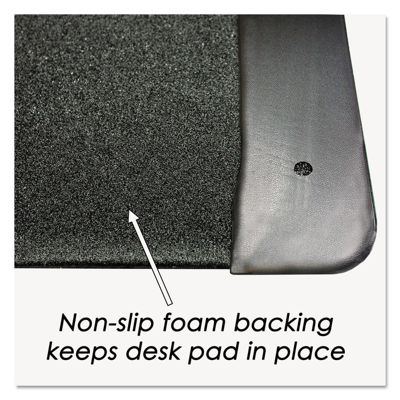 Artistic Executive Desk Pad with Antimicrobial Protection, Leather-Like Side Panels, 36 x 20, Black