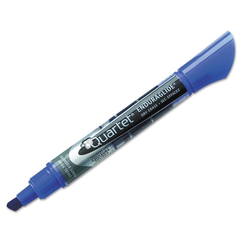 Quartet EnduraGlide Dry Erase Marker, Broad Chisel Tip, Blue, Dozen