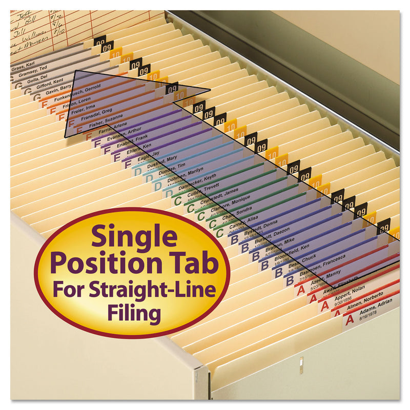 Smead Reinforced Tab Manila File Folders, Straight Tabs, Letter Size, 0.75" Expansion, 11-pt Manila, 100/Box