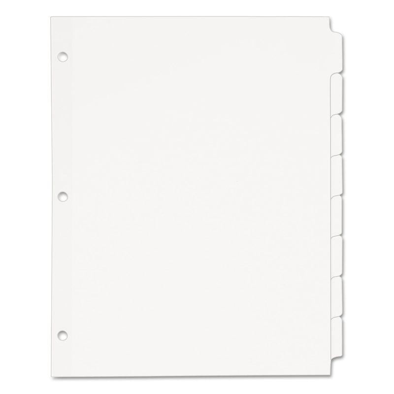 Avery Write and Erase Plain-Tab Paper Dividers, 8-Tab, 11 x 8.5, White, 24 Sets