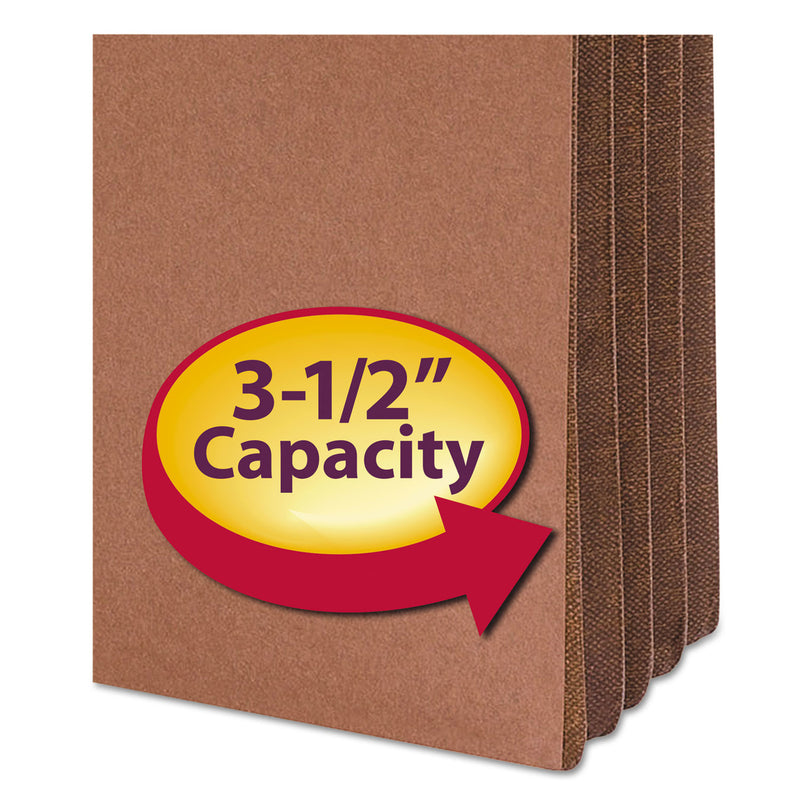 Smead Redrope Drop-Front File Pockets with Fully Lined Gussets, 3.5" Expansion, Legal Size, Redrope, 10/Box