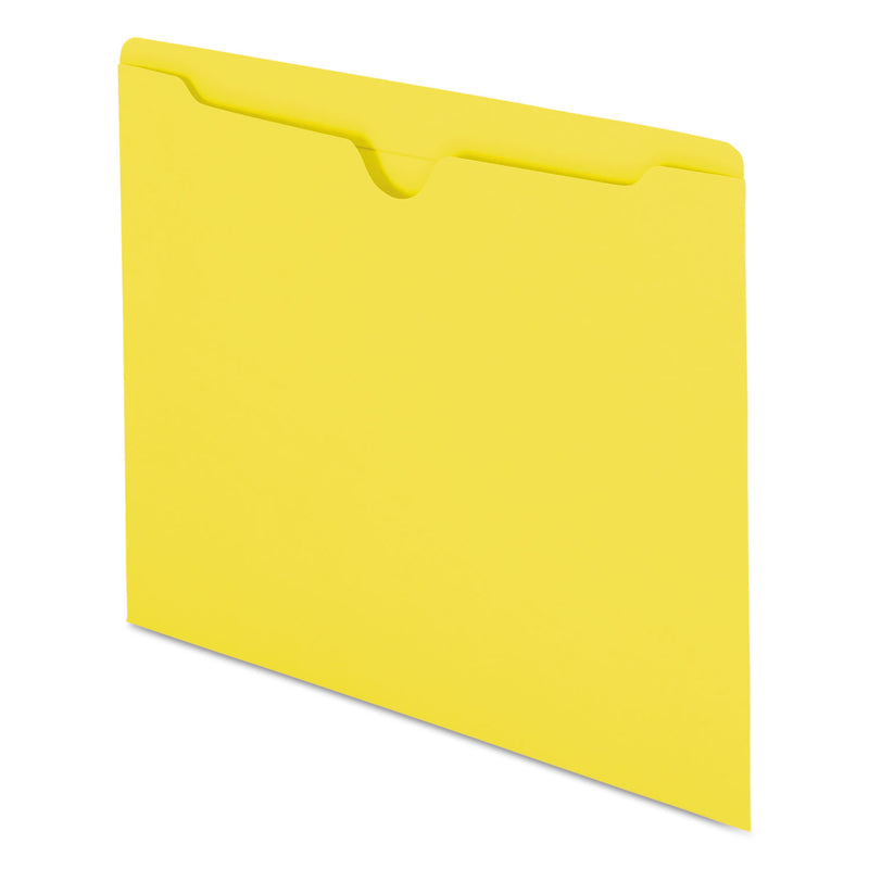 Smead Colored File Jackets with Reinforced Double-Ply Tab, Straight Tab, Letter Size, Yellow, 100/Box