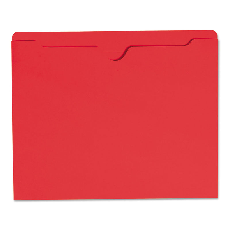 Smead Colored File Jackets with Reinforced Double-Ply Tab, Straight Tab, Letter Size, Red, 100/Box