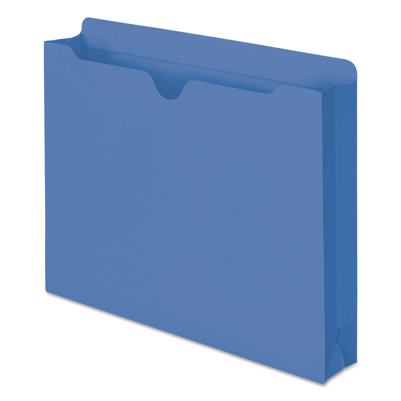 Smead Colored File Jackets with Reinforced Double-Ply Tab, Straight Tab, Letter Size, Blue, 50/Box