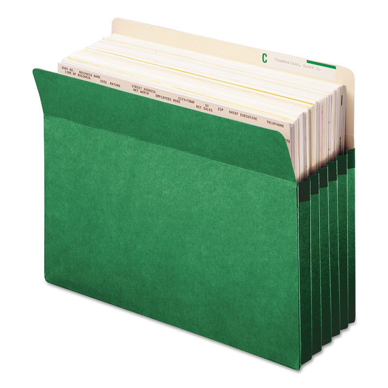 Smead Colored File Pockets, 5.25" Expansion, Letter Size, Green