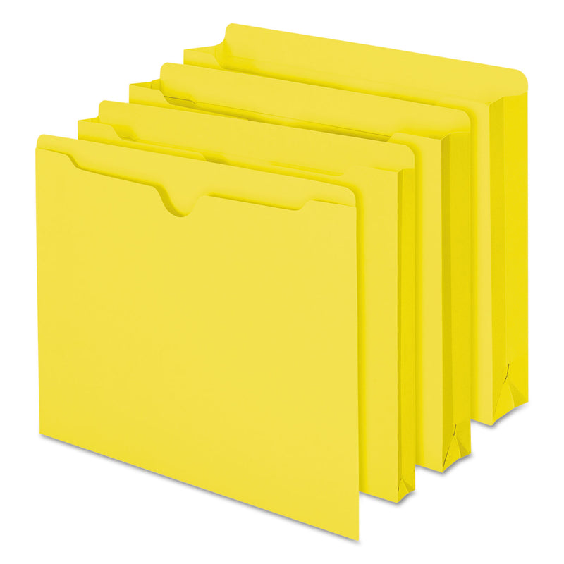 Smead Colored File Jackets with Reinforced Double-Ply Tab, Straight Tab, Letter Size, Yellow, 100/Box