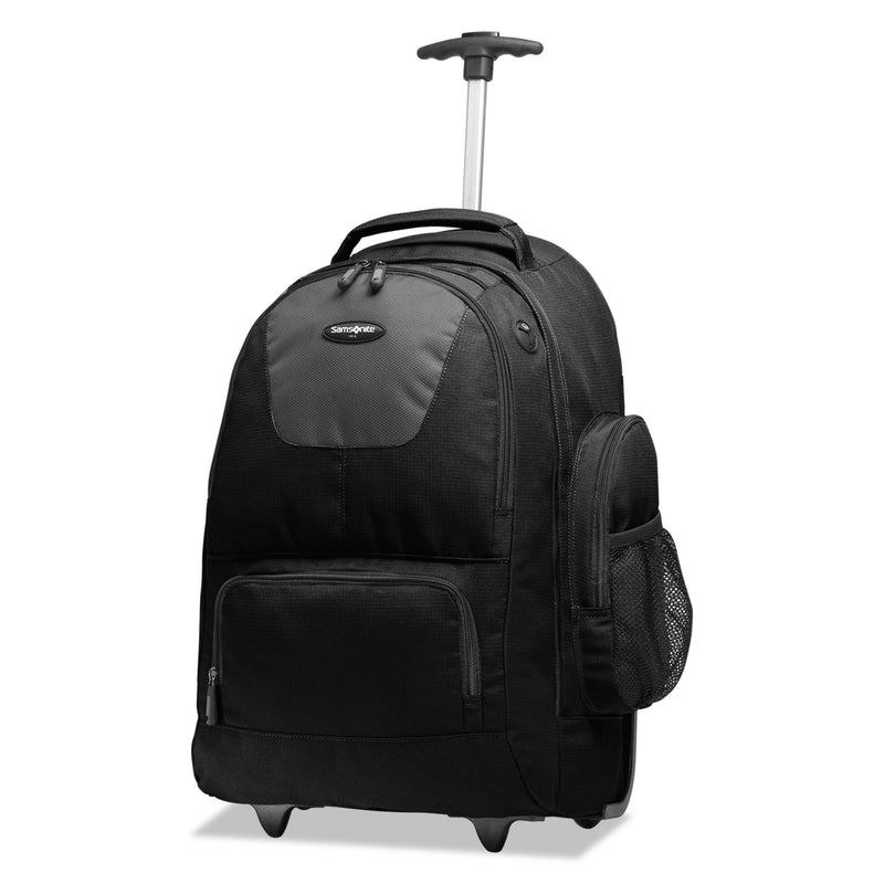 Samsonite Rolling Backpack, Fits Devices Up to 15.6", Polyester, 14 x 8 x 21, Black/Charcoal