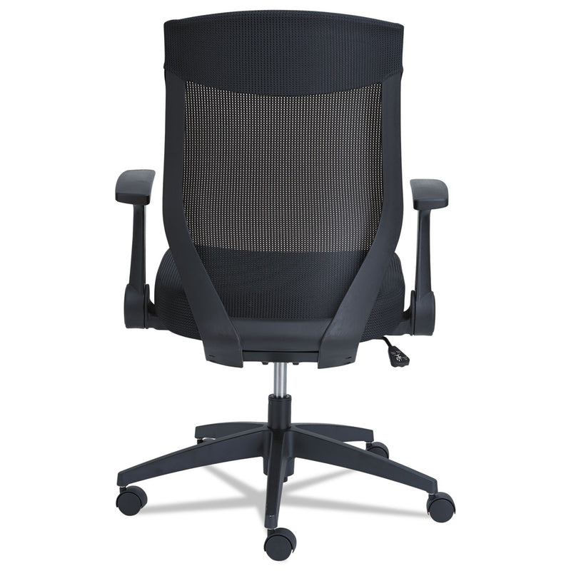 Alera EB-K Series Synchro Mid-Back Flip-Arm Mesh Chair, Supports Up to 275 lb, 18.5“ to 22.04" Seat Height, Black