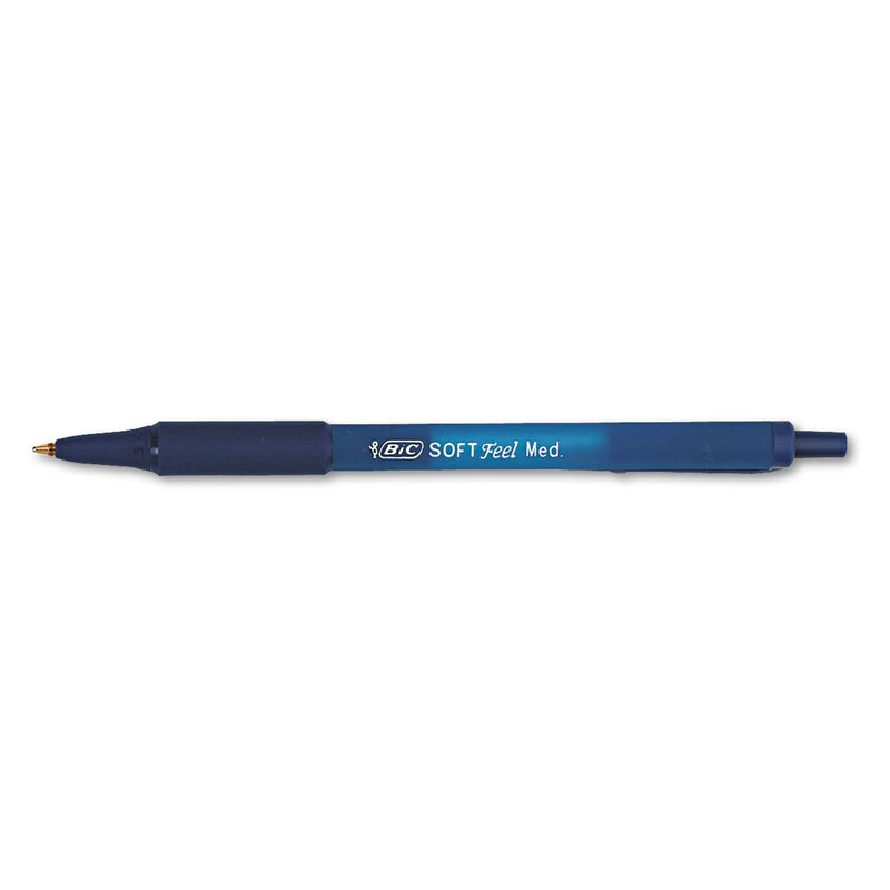 BIC Soft Feel Ballpoint Pen, Retractable, Medium 1 mm, Assorted Ink and Barrel Colors, Dozen