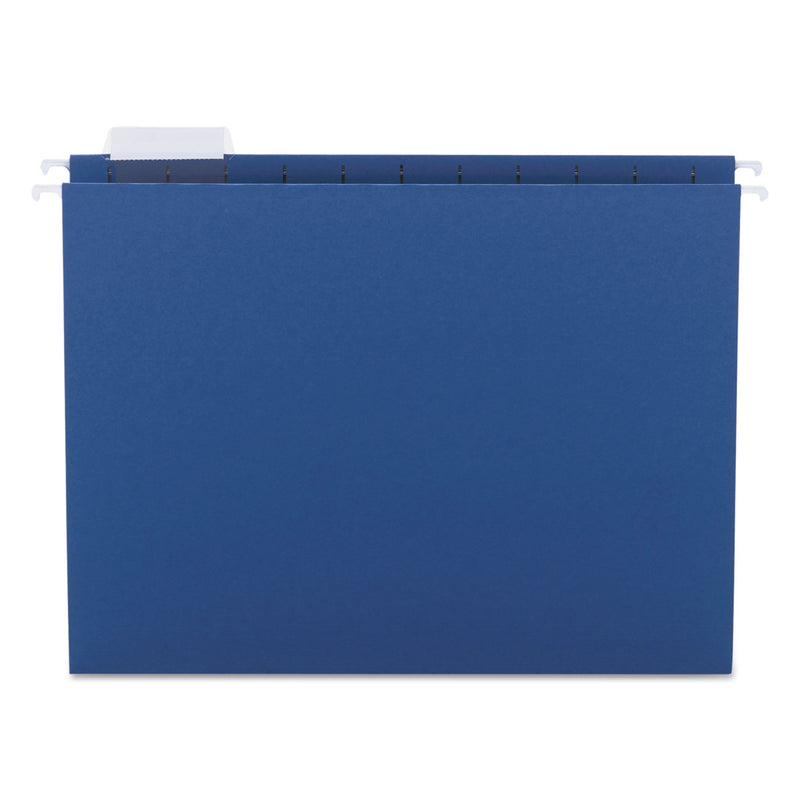 Smead Colored Hanging File Folders with 1/5 Cut Tabs, Letter Size, 1/5-Cut Tabs, Navy, 25/Box