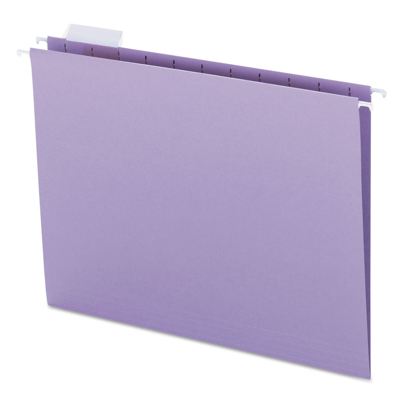 Smead Colored Hanging File Folders with 1/5 Cut Tabs, Letter Size, 1/5-Cut Tabs, Lavender, 25/Box